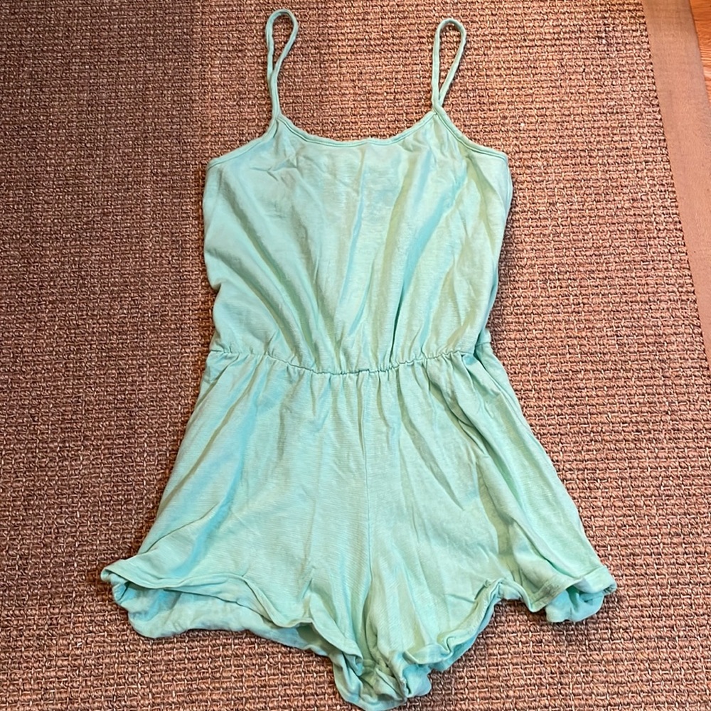 BP (Nordstrom) Green Striped Beach Cover Up Romper Small (Juniors)